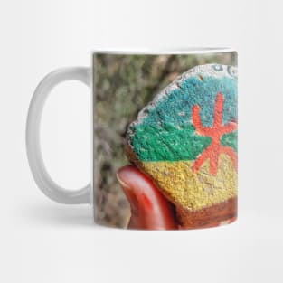 Amazigh/berber Flag Painted on Stone Mug